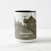 PENTERSVILLE ILLINOIS EISENBAHNBAHN 1890 ZWEIFARBIGE TASSE (Mittel)