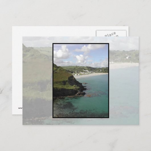 Pentewan. Cornwall. Landschaftliche Küstensicht. Postkarte (Vorne/Hinten)