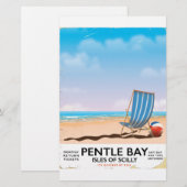 Pentle Bay Isles of Scilly Reiseplakat Briefpapier (Vorne/Hinten)