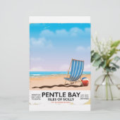 Pentle Bay Isles of Scilly Reiseplakat Briefpapier (Stehend Vorderseite)