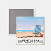 Pentle Bay Isles of Scilly Reiseplakat Magnet (Vorderseite/Rückseite)