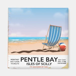 Pentle Bay Isles of Scilly Reiseplakat Magnet