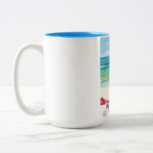 Pentle Bay, Tresco, Isles of Scilly Zweifarbige Tasse (Links)