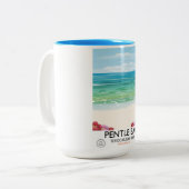 Pentle Bay, Tresco, Isles of Scilly Zweifarbige Tasse (Vorderseite Links)