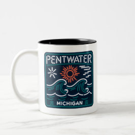 Pentwater Michigan Neon Sign Coffee Tasse