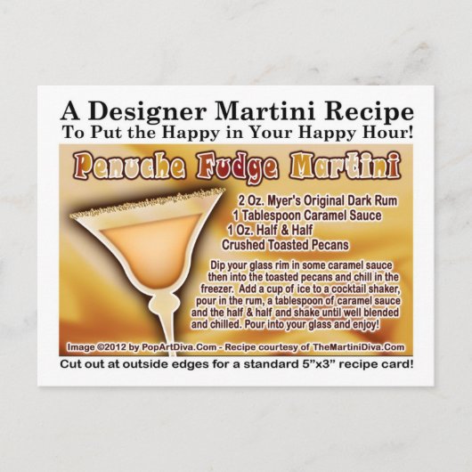 Penuche Fudge Martini Rezept Postkarte (Vorderseite)