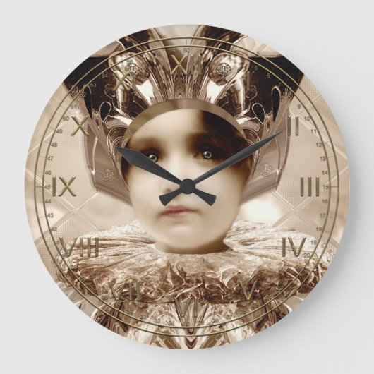 Penumbra Cyborg Clock Große Wanduhr (Vorderseite)