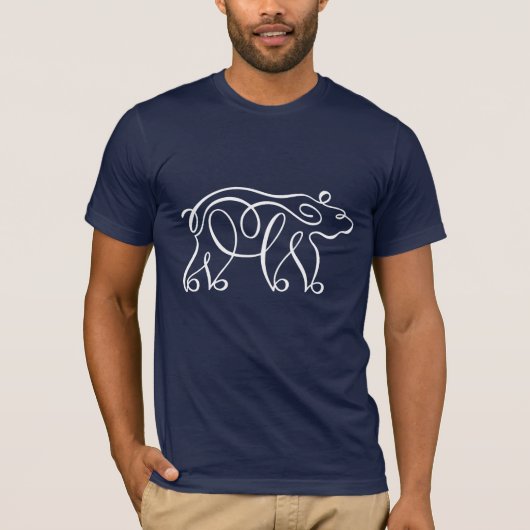 Penwork Calligraphic Stag Bear T-Shirt (Vorderseite)