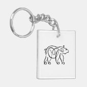 Penwork Kalligraphischer Bär Schlüsselanhänger (Vorderseite links)