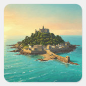 Penzance St. Michael's Mount England Travel Quadratischer Aufkleber (Vorderseite)