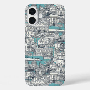Penzance toile indigo türkis iPhone 16 plus hülle