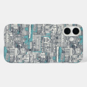 Penzance toile indigo türkis Case-Mate iPhone hülle (Rückseite (Horizontal))