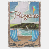 Penzance UK Vintag Beach Travel Poster Decke (Vorderseite Vertikal)