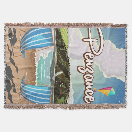 Penzance UK Vintag Beach Travel Poster Decke (Vorderseite)