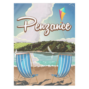 Penzance UK Vintage-Strand-Reiseposter Tischdecke