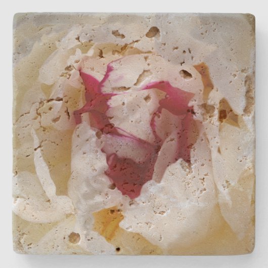 Peonblätter Steinuntersetzer (Vorderseite)