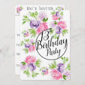 Peoney Cluster - Einladung zum 13. Geburtstag (Vorne/Hinten)