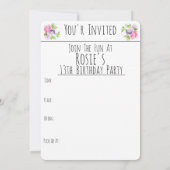 Peoney Cluster - Einladung zum 13. Geburtstag (Rückseite)