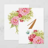 Peongea und Hydrangea Nummer 1 RSVP Karte (Vorne/Hinten)