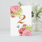 Peongs und Hydrangea-Tafelkarte Nr. 2 (Stehend Vorderseite)