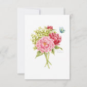 Peongs und Hydrangea-Tafelkarte Nr. 7 RSVP Karte (Rückseite)