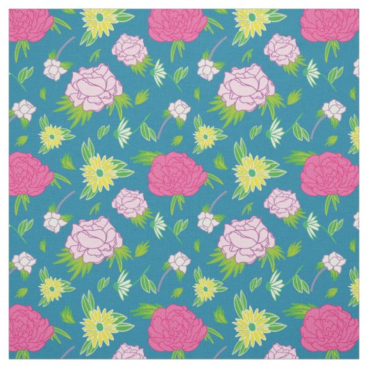 peonias y margaritas stoff (Muster)