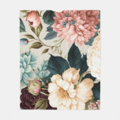Peoniegeflecht und Gardenie Nahtloses Muster Fleecedecke (Vorderseite)
