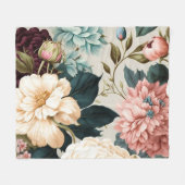 Peoniegeflecht und Gardenie Nahtloses Muster Fleecedecke (Vorderseite (Horizontal))