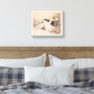 Peonies, 1935 von Louis Icart Leinwanddruck