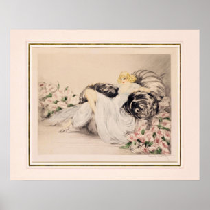 Peonies, 1935 von Louis Icart Poster