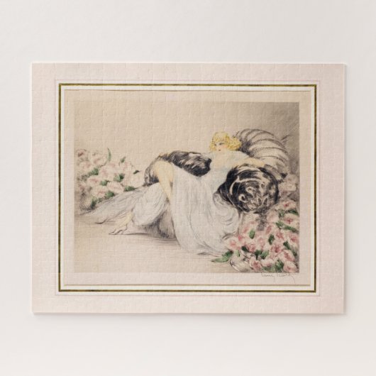 Peonies, 1935 von Louis Icart Puzzle (Horizontal)