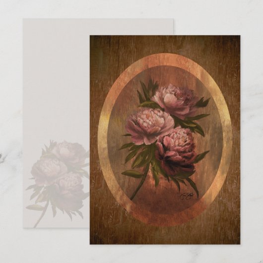Peonies 4 x 5.6" einladung (Vorne/Hinten)
