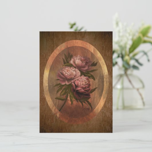 Peonies 4 x 5.6" einladung (Stehend Vorderseite)