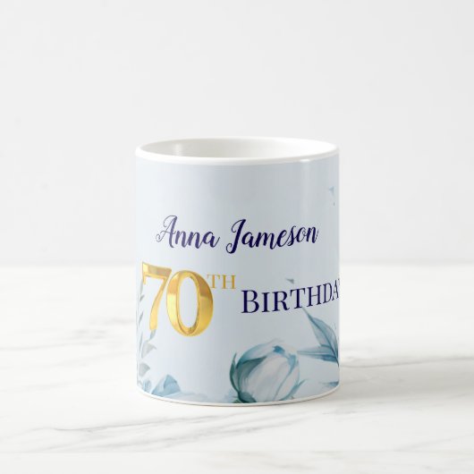 Peonies 70th birthday Party Invitation Kaffeetasse (Mittel)