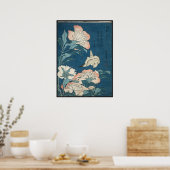 Peonies and Canary von Katsushika Hokusai 1834 Poster (Küche)