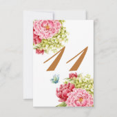 Peonies and Hydrangea Table Card No. 11 RSVP Karte (Vorderseite)