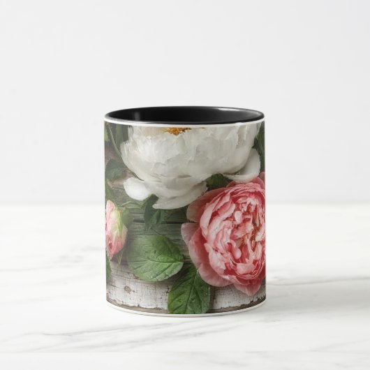 peonies and weathered wood tasse (Zentrum)