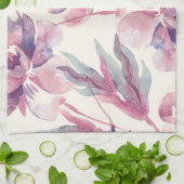 Peonies Aquarell: nahtlos blühender Hintergrund. Geschirrtuch (Gefaltet)