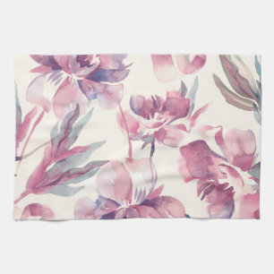 Peonies Aquarell: nahtlos blühender Hintergrund. Geschirrtuch