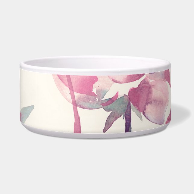 Peonies Aquarell: nahtlos blühender Hintergrund. Napf (Vorderseite)