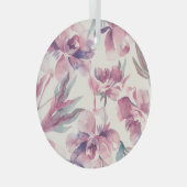 Peonies Aquarell: nahtlos blühender Hintergrund. Ornament Aus Glas (Vorderseite Rechts)