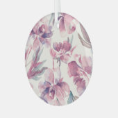 Peonies Aquarell: nahtlos blühender Hintergrund. Ornament Aus Glas (Vorderseite links)