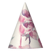 Peonies Aquarell: nahtlos blühender Hintergrund. Partyhütchen (Vorderseite)
