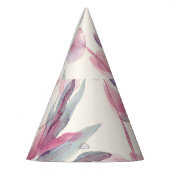 Peonies Aquarell: nahtlos blühender Hintergrund. Partyhütchen (Links)