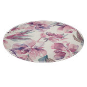 Peonies Aquarell: nahtlos blühender Hintergrund. Schneidebrett (Ecke)