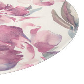 Peonies Aquarell: nahtlos blühender Hintergrund. Schneidebrett (Ecke)