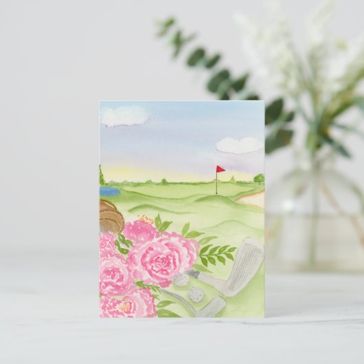 Peonies auf dem Golfplatz Postkarte (Stehend Vorderseite)
