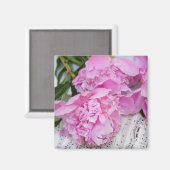 Peonies auf Klaviermusik Magnet (Vorderseite/Rückseite)