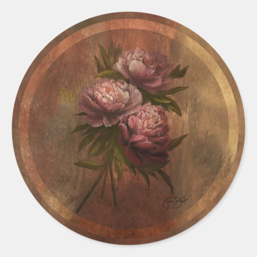 Peonies | Available 2 sizes Runder Aufkleber (Vorderseite)