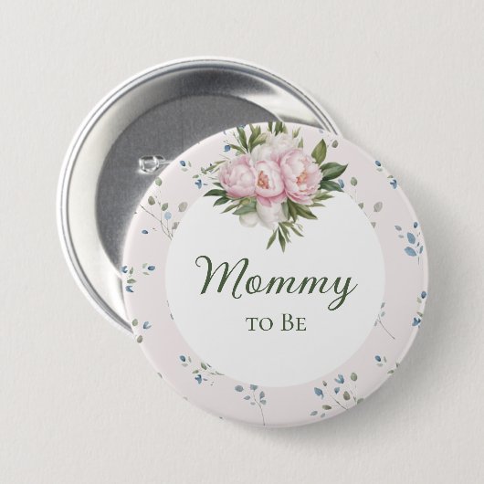 Peonies Baby Showbutton Button (Vorne & Hinten)
